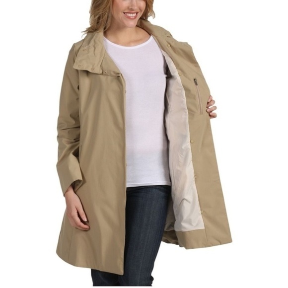 Patagonia Trench Rain Coat Size XL Jacket Larissa Waterproof Beige Tan Tie New - Picture 4 of 6